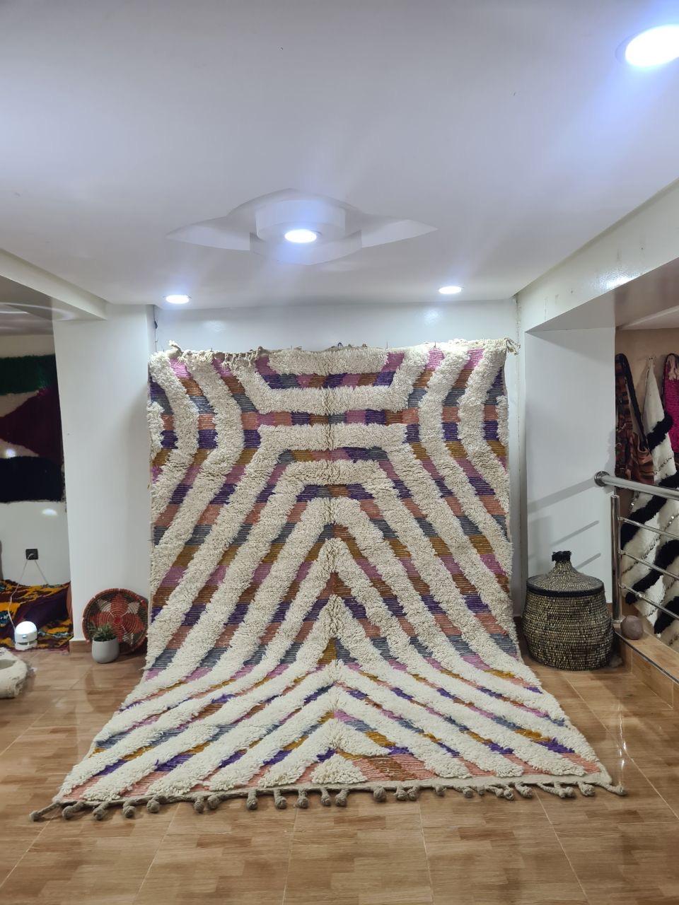 White Rahzim Marokkaans handgemaakt tapijt150 cm x 100 cm